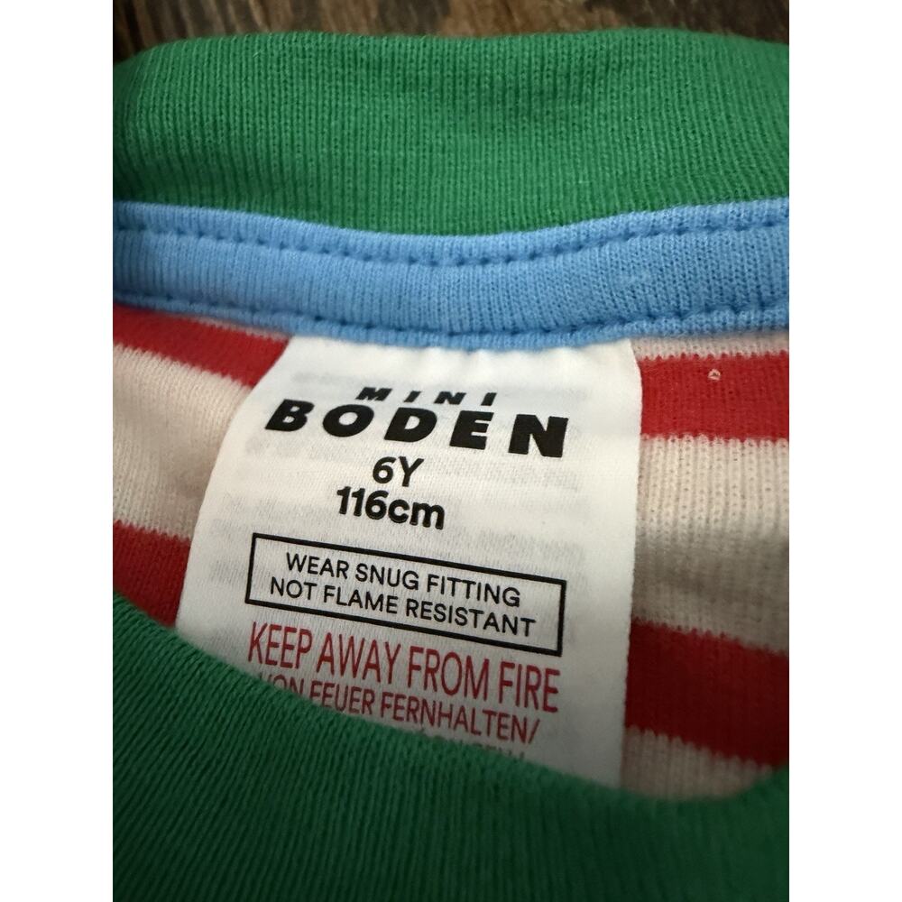 Mini Boden Stripe Christmas Cotton 2 Piece Pajamas Sz 6 Years NEW - Picture 4 of 8